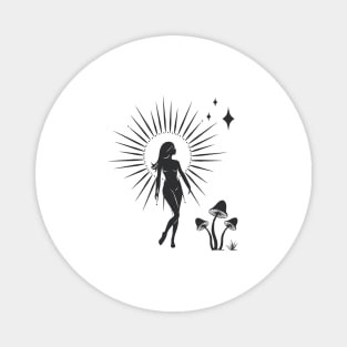 Walking Sun Mushroom Goddess Magnet